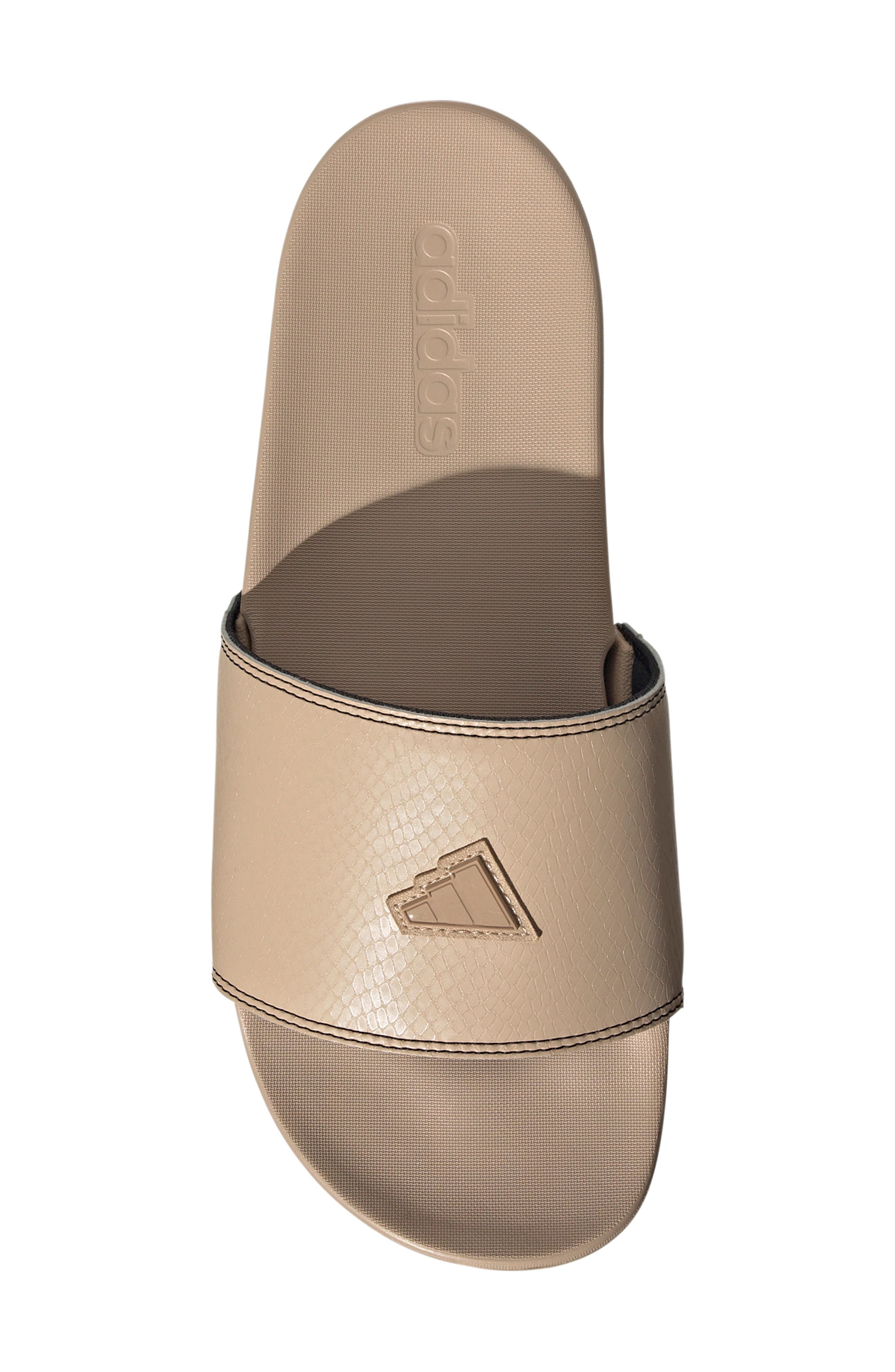 Adilette Comfort Slide Sandal, Alternate, color, SANDSTONE/ SANDSTONE/ BLACK