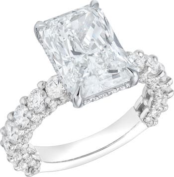 Maelis 14K Gold Radiant Lab Grown Diamond Hidden Halo Engagement Ring - 7.45 Cts