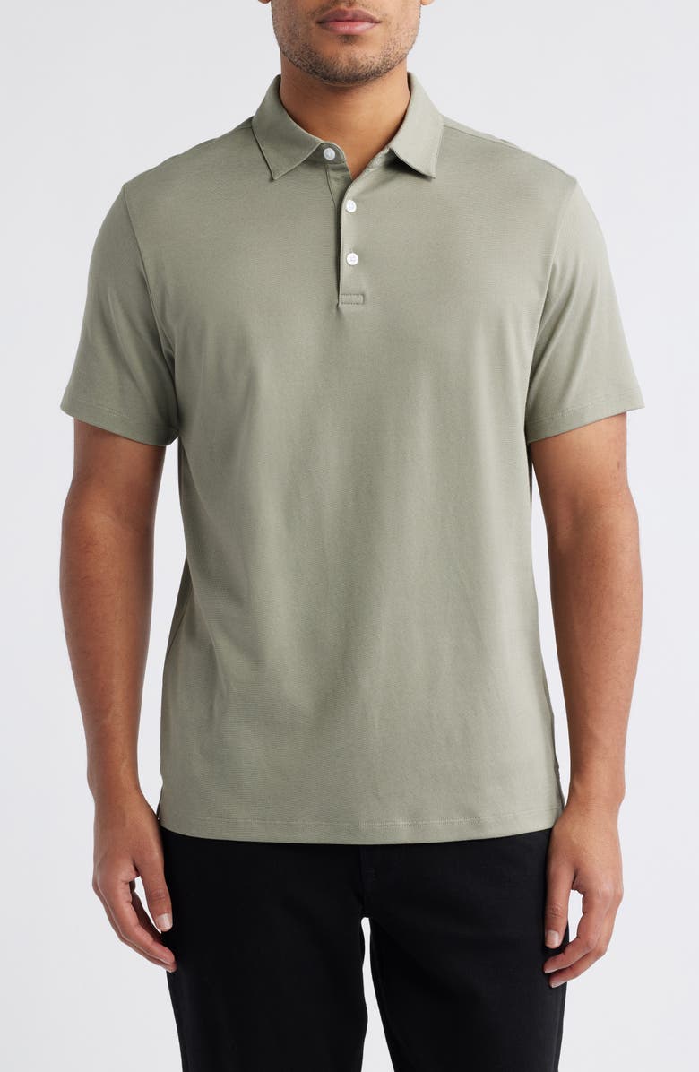 Robert Barakett Northpark Cotton Blend Polo, Main, color, Olive