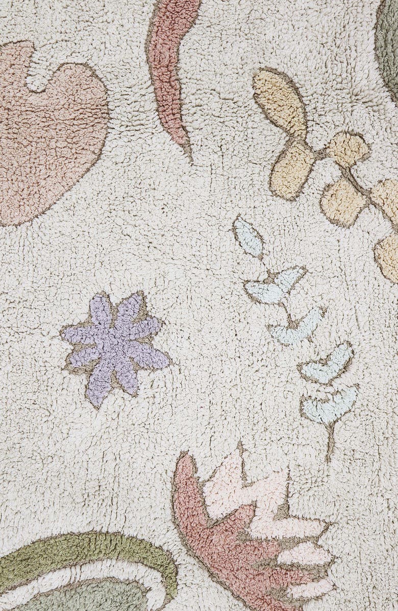 Lorena Canals Kids' Washable Play Rug & Plush Frog, Alternate, color, Botanic