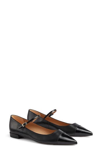 Lk Bennett Monty Pointed Cap Toe Mary Jane Flat In Animal Print