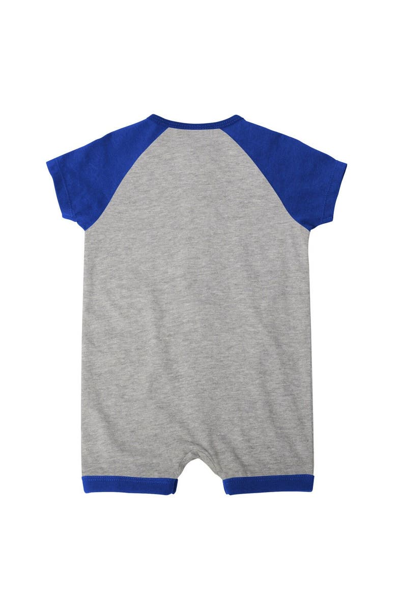 Outerstuff Newborn & Infant Heather Gray New York Mets Extra Base Hit Raglan Full-Snap Romper, Alternate, color, 