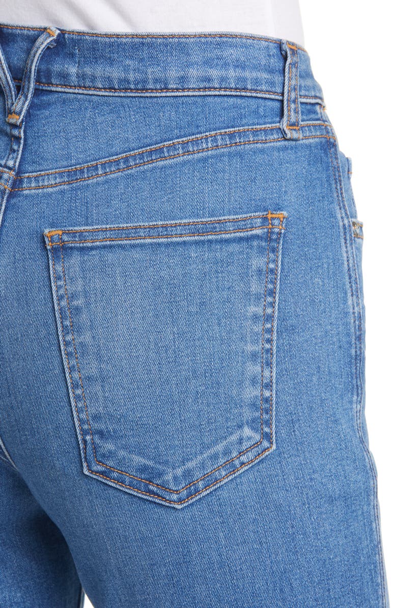 Veronica Beard Kiley High Waist Inset Hem Wide Leg Jeans, Alternate, color, 