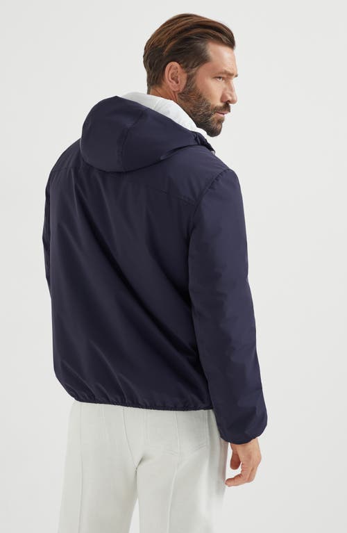Brunello Cucinelli Membranated Nylon Jacket With Logo And Hood