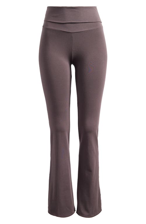 Skims Stretch Cotton Jersey Foldover Pants In Gray