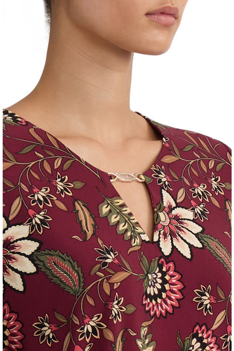 V-Neck Jersey Top with Hardware Detail, Alternate, color, CLASSIC WINE MULTI