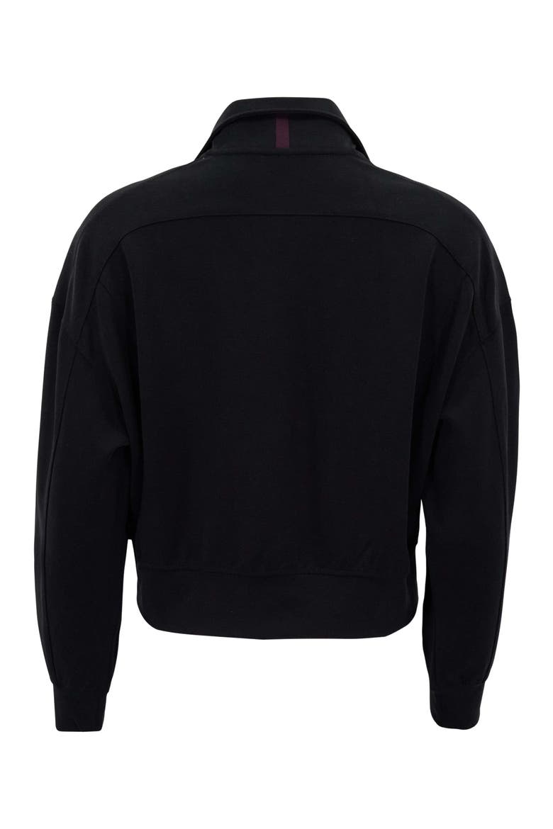 Womens Cropped Zip Jacket, Alternate, color, VERY BLACK