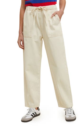 Wishlist Drawstring Waist Baggy Jeans In Neutral