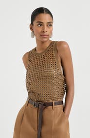 Brunello Cucinelli Dazzling Net Embroidery top