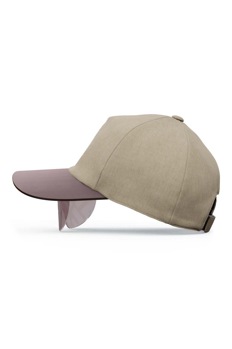 'Fendi Eyecap Baseball Cap with Mask Sunglasses, Alternate, color, BEIGE/ BORDEAUX MIRROR