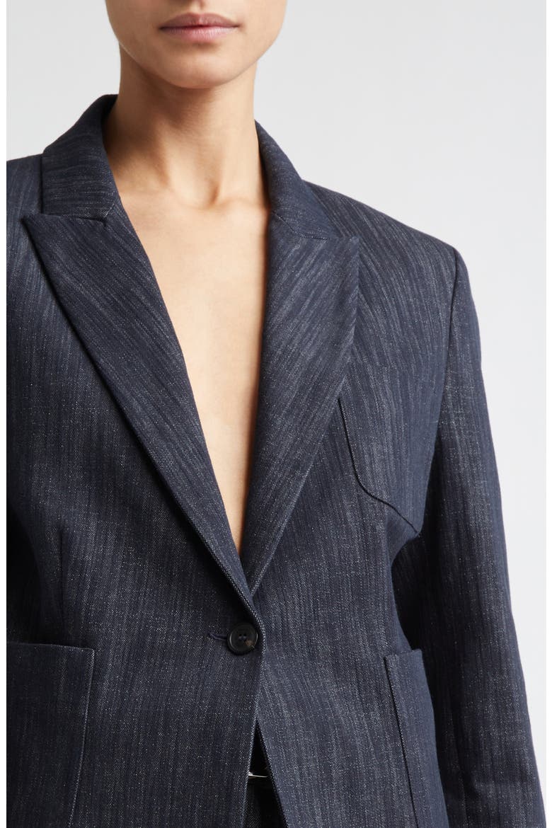 Mélange Cotton Stretch Denim Jacket, Alternate, color, 11 BLUE