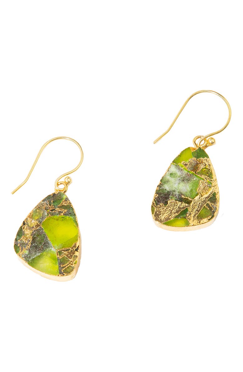 SAACHI Mojave Turquoise Teardrop Earrings, Main, color, Green