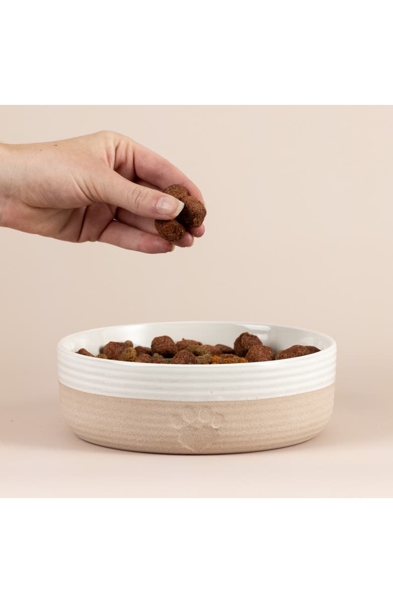 MASON CASH Heart Paw Pet Bowl, 7 Inch 32oz Cream & Tan, Alternate, color, Beige