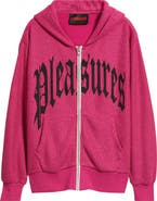 PLEASURES Twitch Graphic Waffle Knit Zip Hoodie