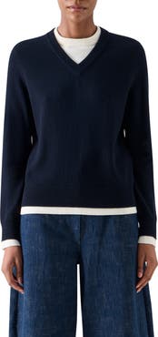 Akris punto Layered Look Virgin Wool & Cashmere Sweater