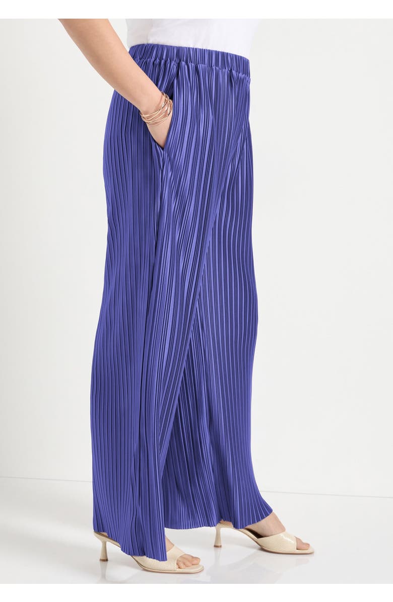 June + Vie Plisse High-Rise Pants, Alternate, color, Blue Iris