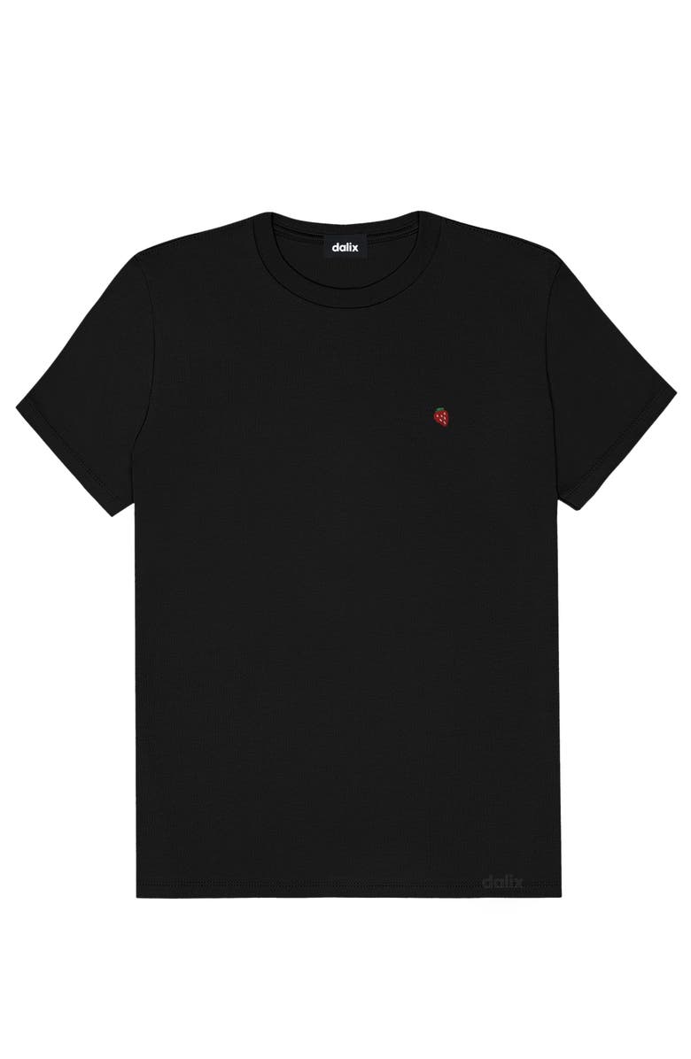 Dalix Womens Lil Strawberry Jersey Tee, Alternate, color, Black