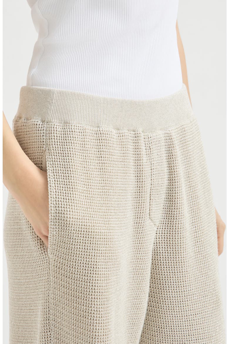 Sparkling net trousers, Alternate, color, Oat