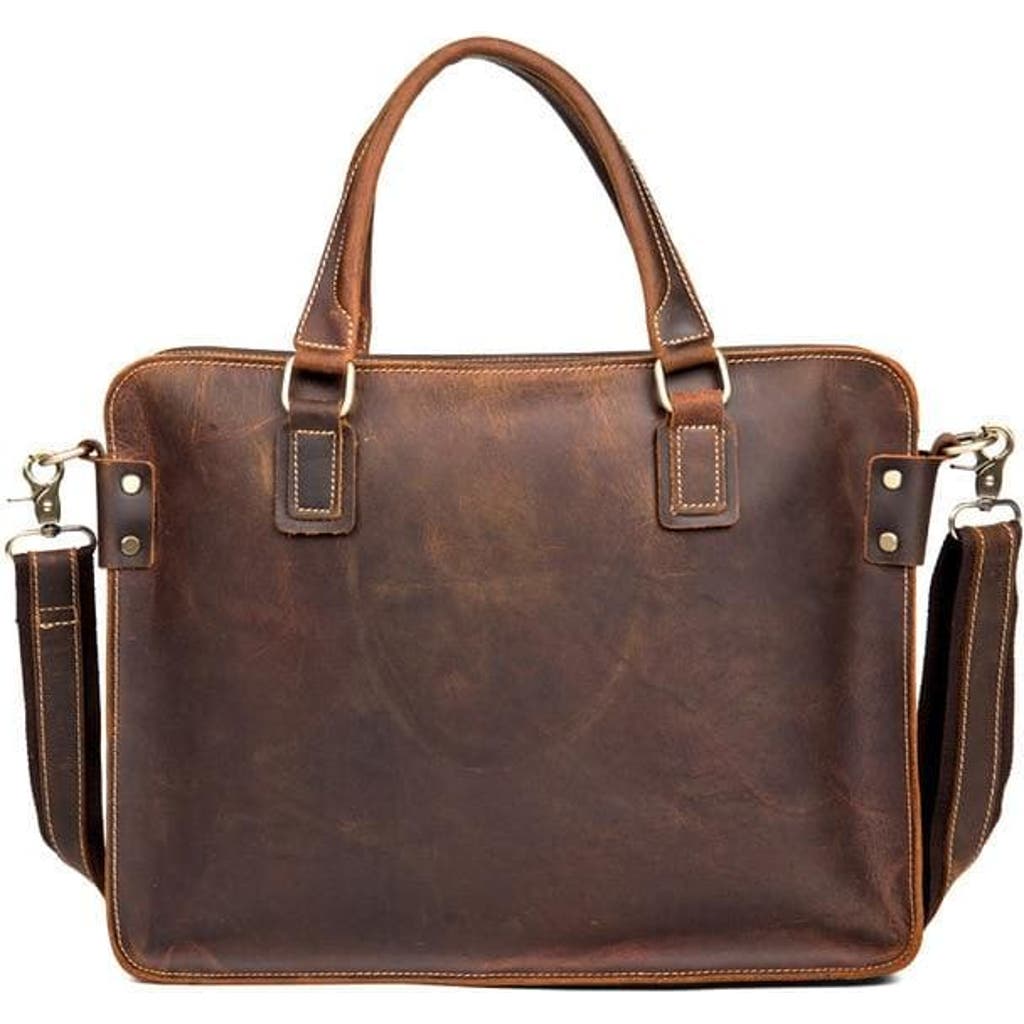 Steel Horse Leather The Viggo Briefcase | Genuine Leather Messenger Bag In Brown