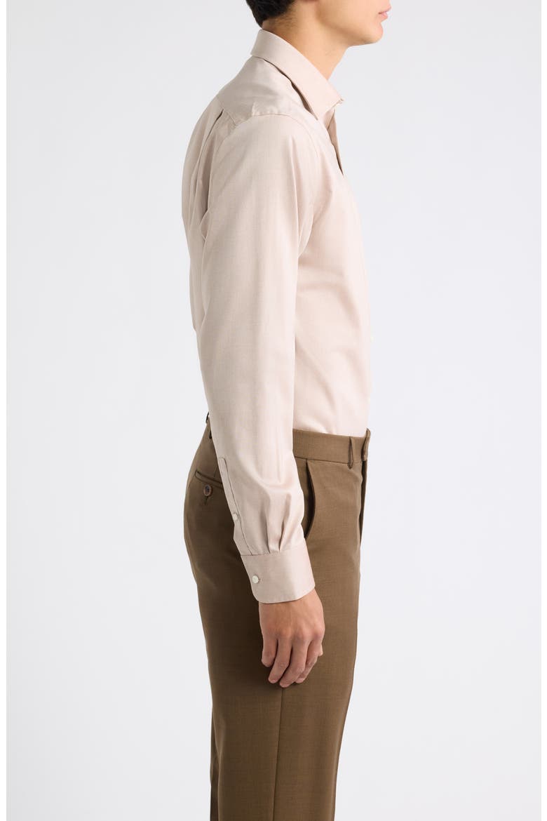 Modern Fit Spread Collar Solid Dress Shirt, Alternate, color, CHESTNUT