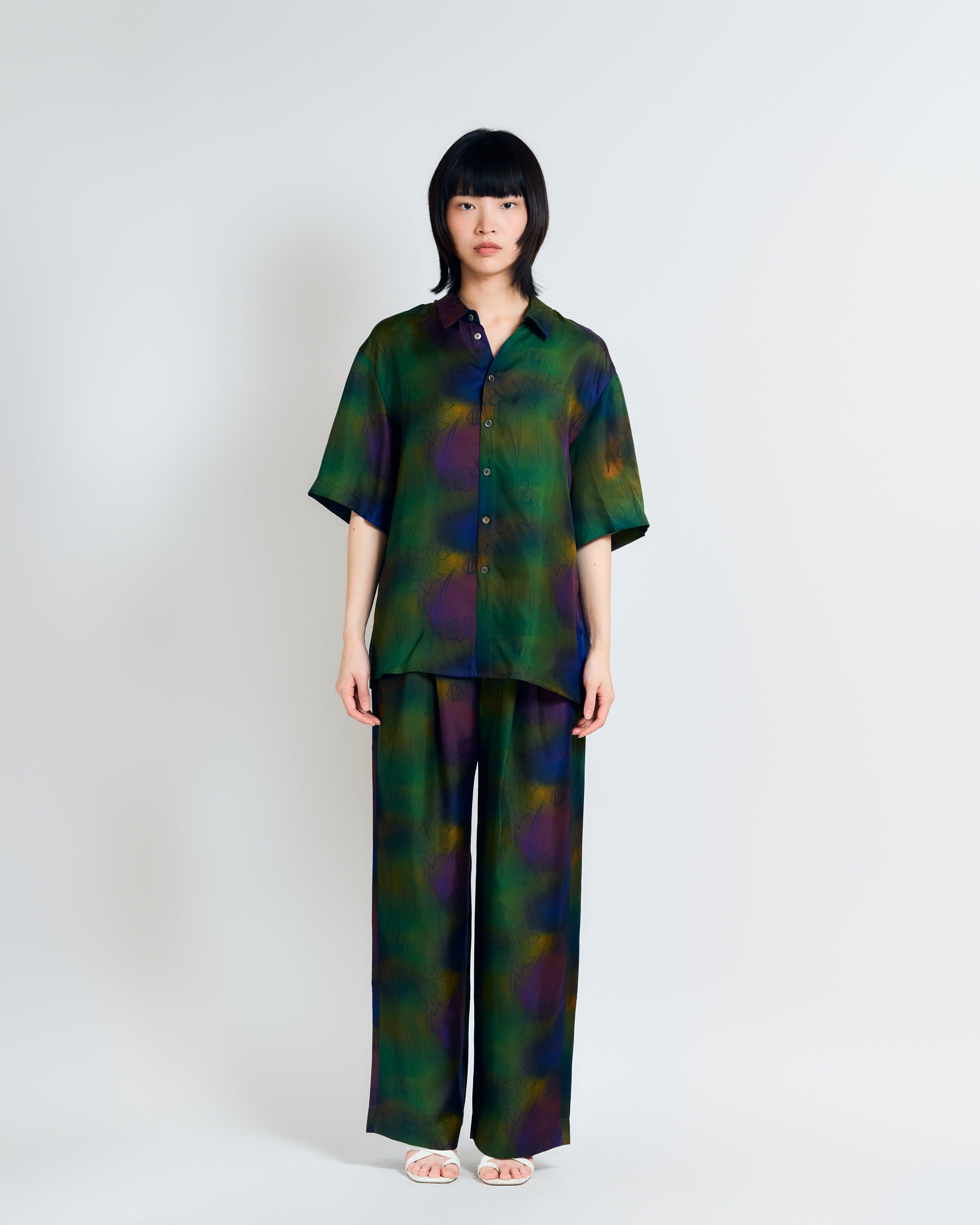 "Brooklyn" Silk Wide Leg Palazzo Pants