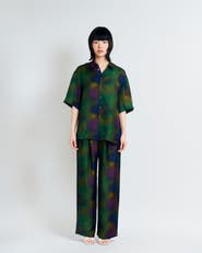 Lost Pattern "Brooklyn" Silk Wide Leg Palazzo Pants