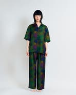 Lost Pattern "Brooklyn" Silk Wide Leg Palazzo Pants