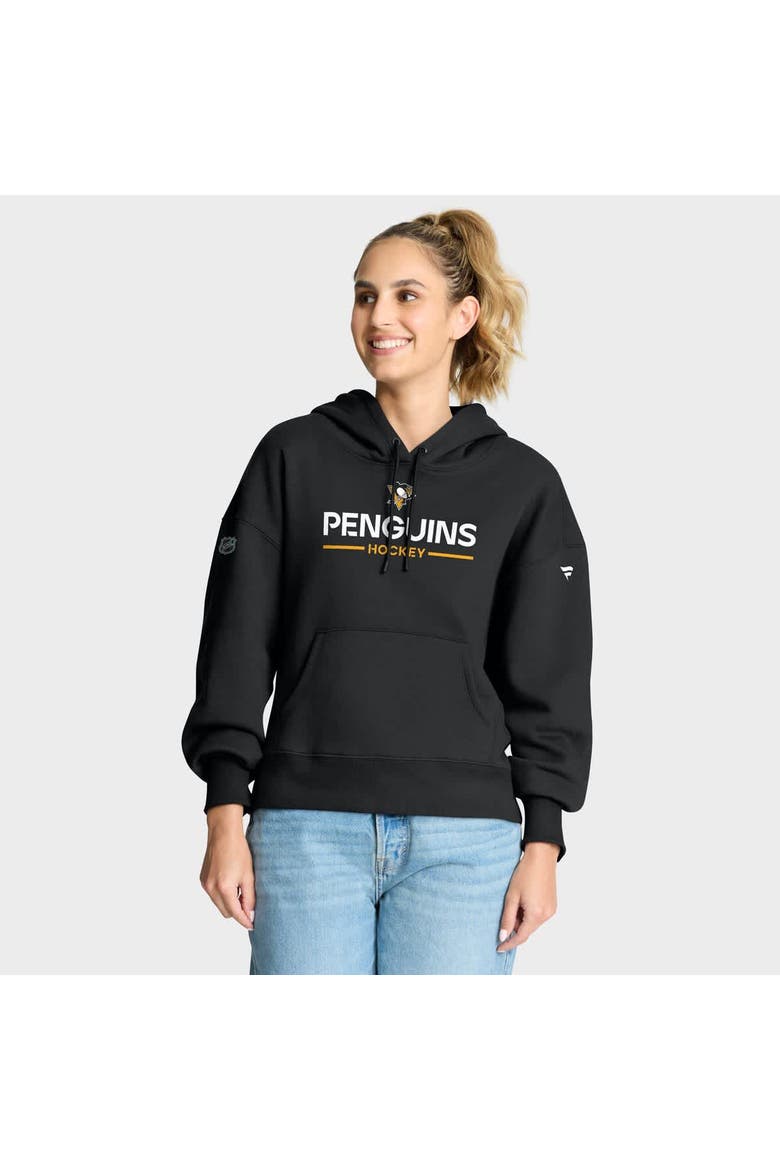 Women's Fanatics Black Pittsburgh Penguins Authentic Pro Primary Pullover Hoodie, Main, color, Black