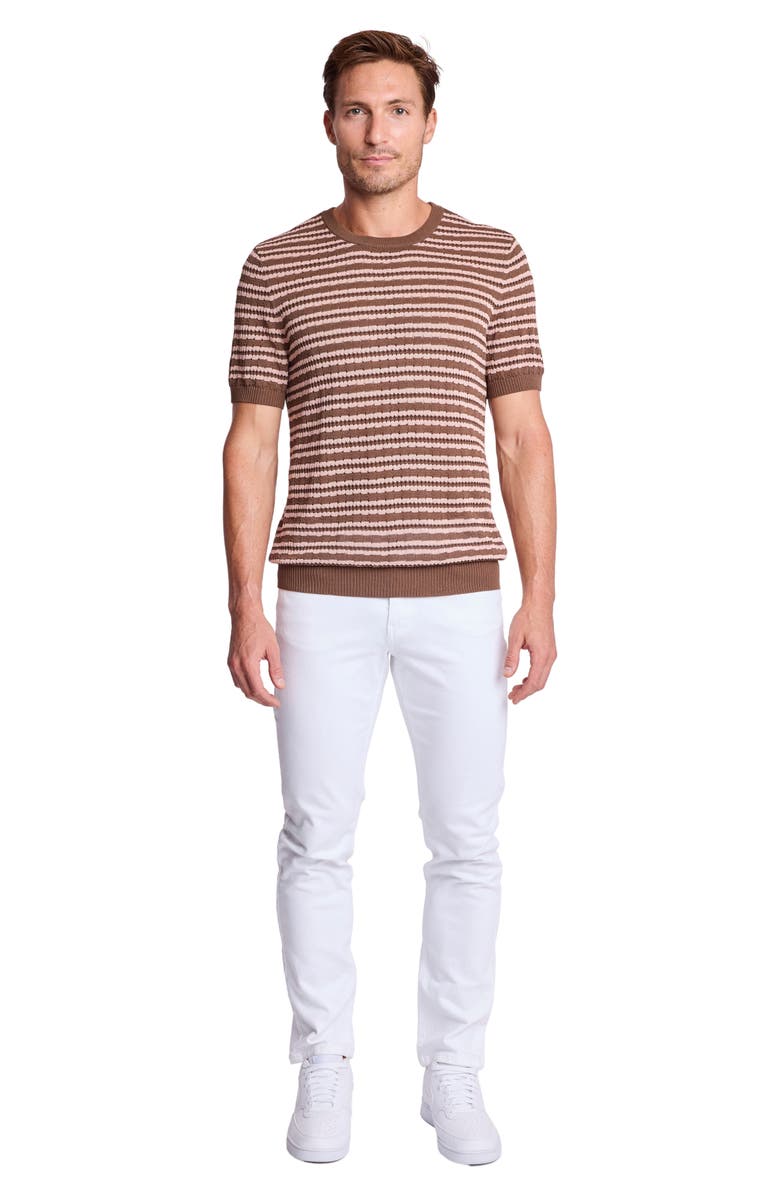 PAISLEY & GRAY Stripe Short Sleeve Knit T-Shirt, Alternate, color, Chocolate Mocha Blush