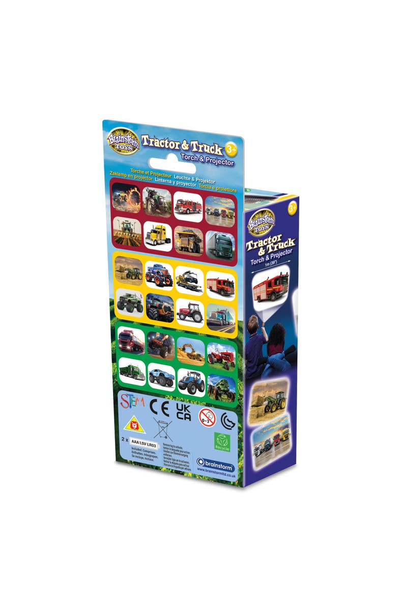 Brainstorm Toys Tractor and Truck Torch and Projector, Alternate, color, Multicolored