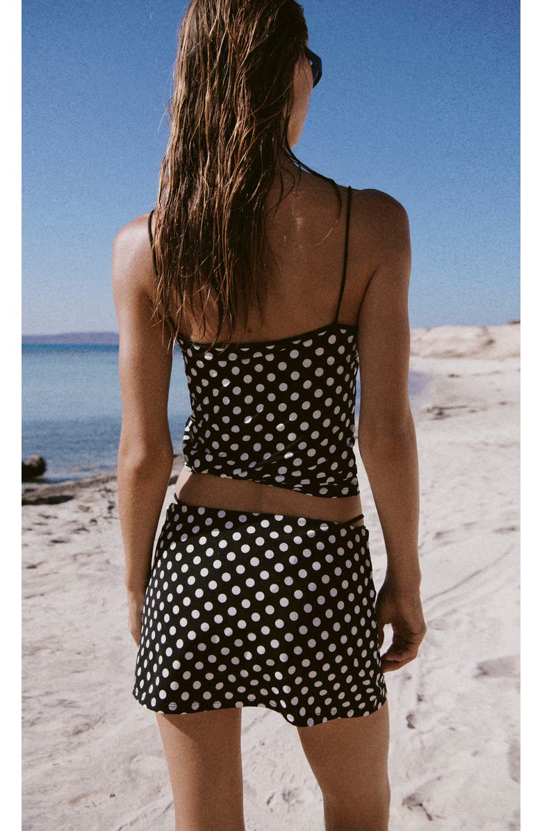 MANGO Polka Dot Miniskirt, Alternate, color, Black
