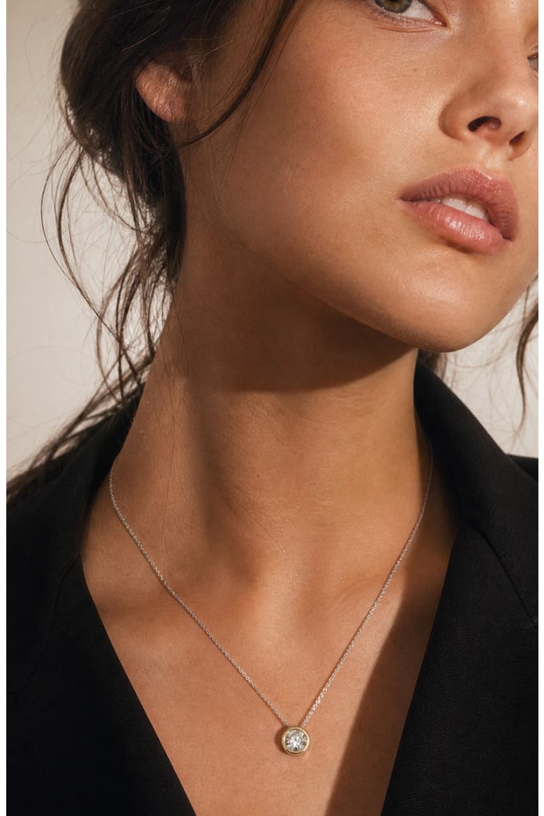 Delaney Two Tone Pendant Necklace, Alternate, color, GOLD