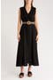 Belted Linen Blend Dress