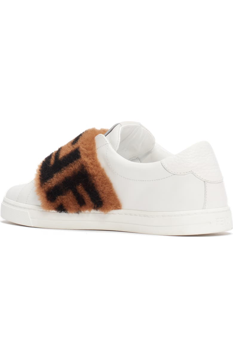 Fendi FF Genuine Shearling Slip-On Sneaker, Alternate, color,