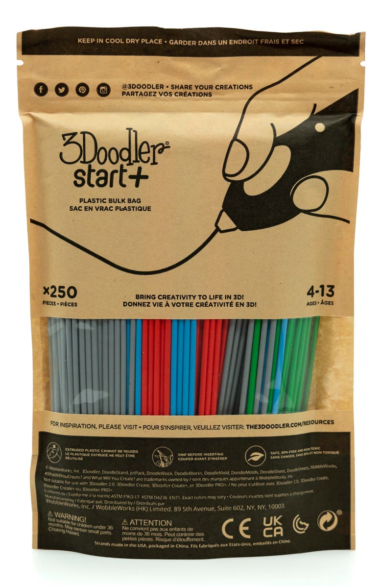 3Doodler 250-Pack Start+ Eco Filament Strands, Main, color,