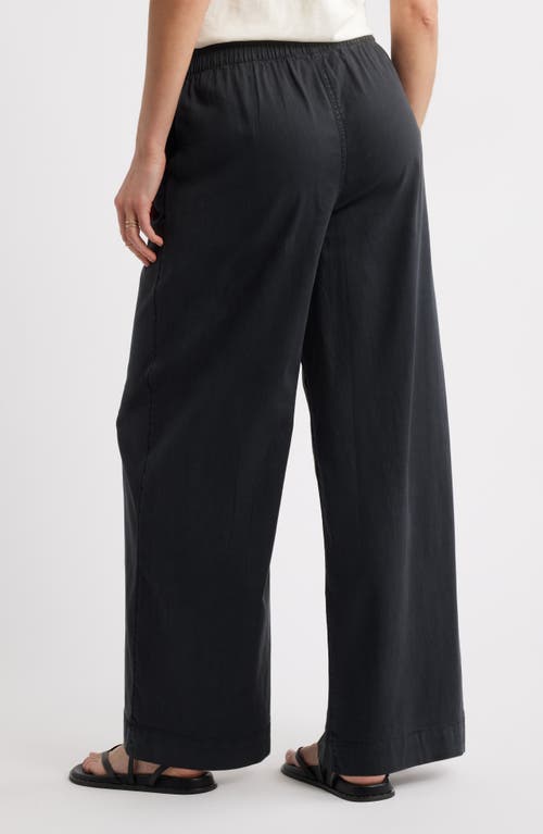Treasure & Bond Pleated Wide Leg Pull-on Pants In Black