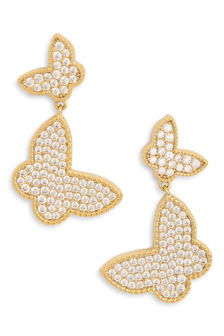 Sofia Butterfly Drop Earrings, Main, color, GOLD