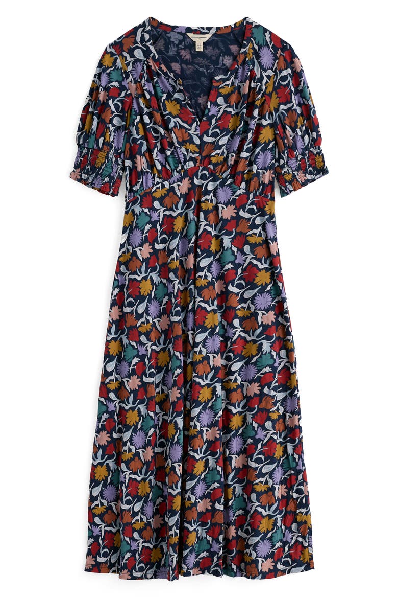 Fenil Floral Midi Dress, Alternate, color, GARDEN FLORAL SEA CAVE