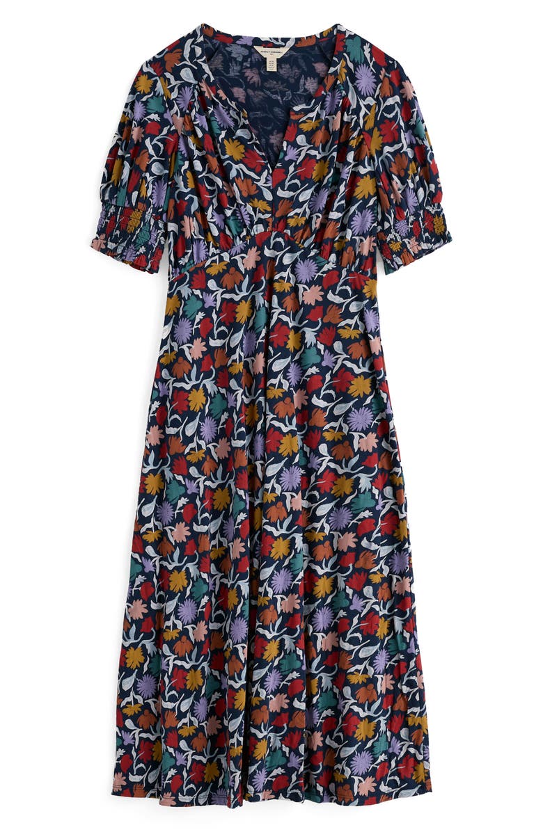 Seasalt Cornwall Fenil Floral Midi Dress, Alternate, color, Garden Floral Sea Cave