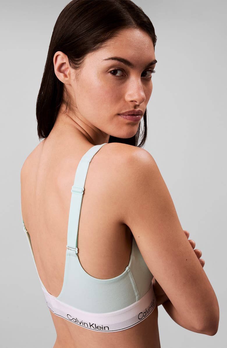 Calvin Klein Icon Cotton Blend Bralette, Alternate, color, Feel The Mint