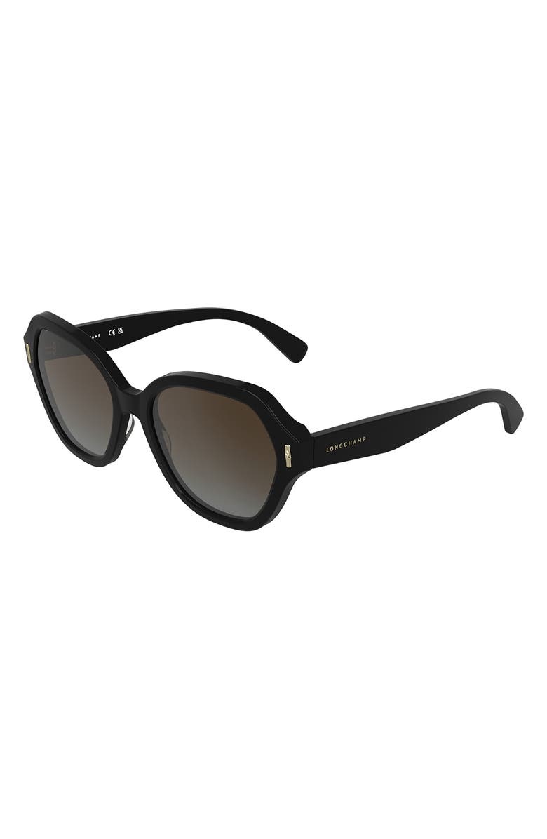 Longchamp Roseau 56mm Gradient Modified Rectangular Sunglasses, Alternate, color,