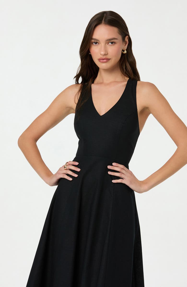 ASTR the Label Cross Back Sleeveless Midi Dress, Alternate, color, Black
