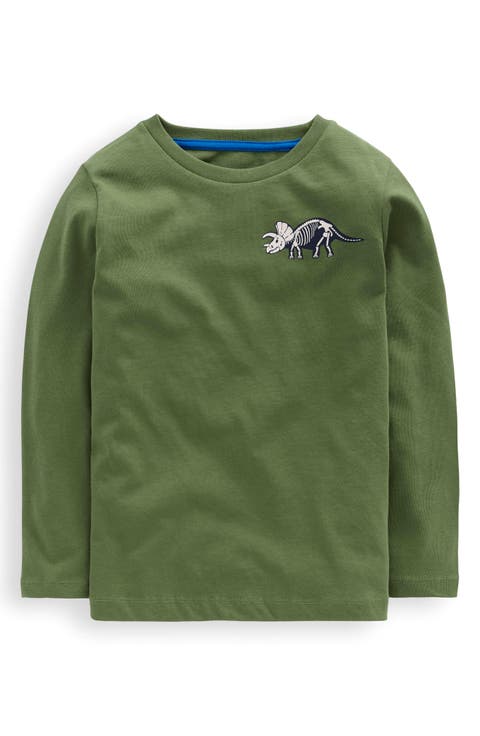 Kids' Dinosaur Long Sleeve Cotton Graphic T-Shirt (Toddler, Little Kid & Big Kid)