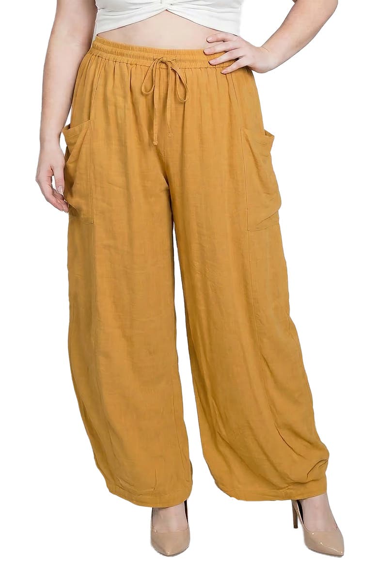 Shantung Harem Pants, Main, color, MUSTARD