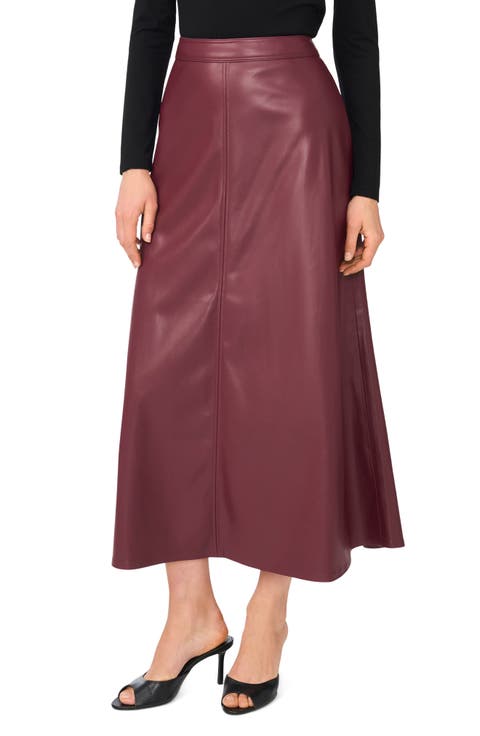 Faux Leather A-Line Maxi Skirt