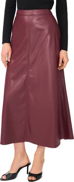 Vince Camuto Faux Leather A-Line Maxi Skirt