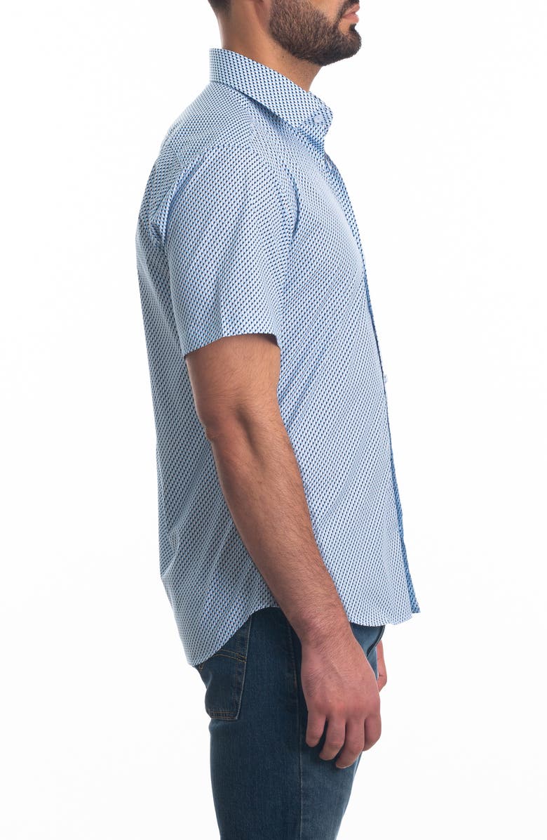 Jared Lang Trim Fit Short Sleeve Cotton Button-Up Shirt, Alternate, color,