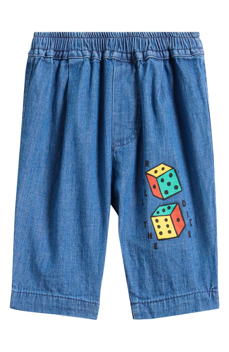 Bobo Choses Roll the Dice Denim Graphic Bubble Pants, Main, color, Navy Blue
