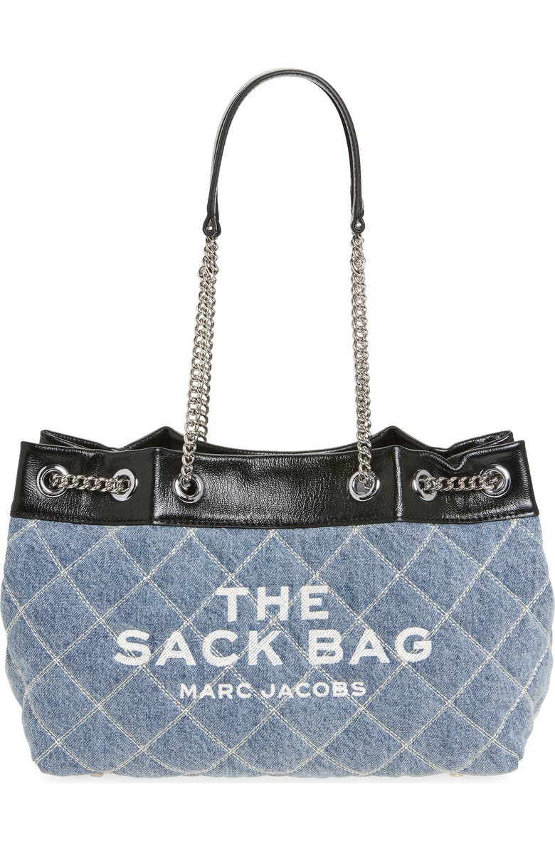Marc Jacobs The Quilted Denim Chain Sack Bag, Main, color,