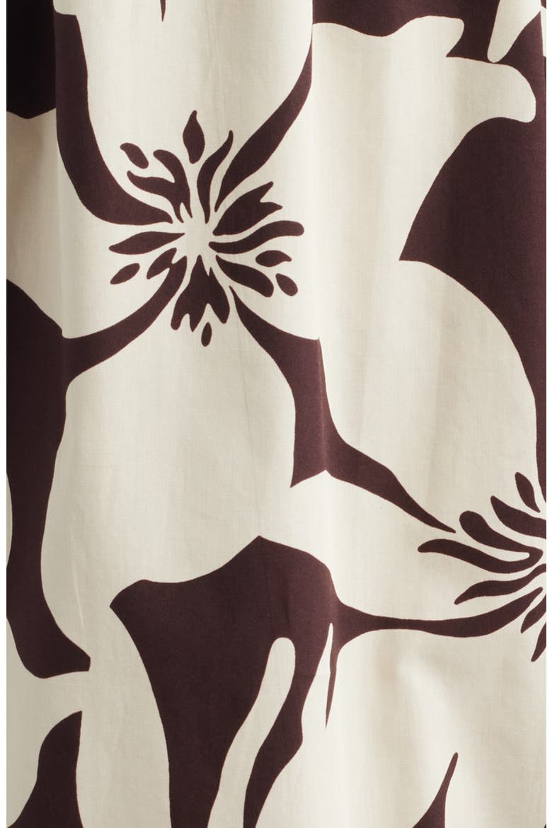 Print Bow Detail Sleeveless Midi Dress, Alternate, color, JAVA CHIP/IVORY SHEL